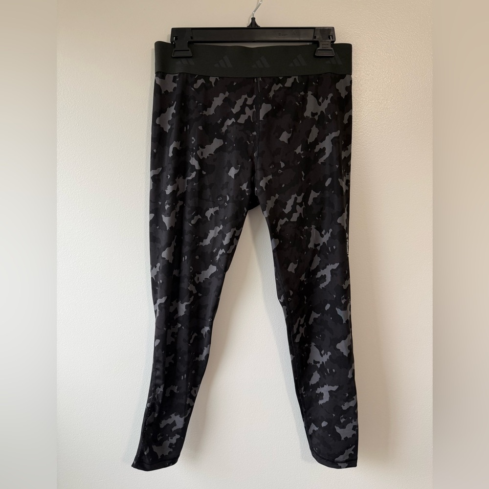 Adidas Black and Gray Camouflage Leggings